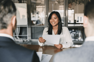 Business woman interviewing for a job