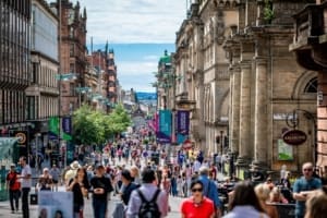 Street view of Buchanan Street in Glasgow