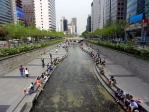 Cheonggyecheon is an urban park just yards from the office of Taylor Hopkinson, South Korea's leading renewable energy recruitment experts.