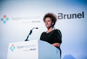 Taylor Hopkinson's General Manager Fiona MacRae talks at annual company meeting.