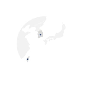 Map showing Taylor Hopkinson's track record in Offshore Wind Client Rep Projects in Taiwan and South Korea