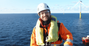 A Taylor Hopkinson offshore wind specialist working on a project offshore.