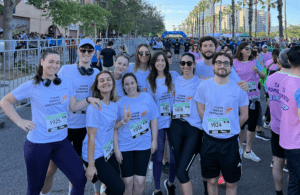 Taylor Hopkinsons team Valencia posing before the Carrera de Empresas Valencia charity race