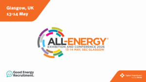 A graphic promoting Taylor Hopkinson's attendance at All Energy Conference in Glasgow. It features the Taylor Hopkinson and event logos.